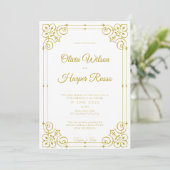 white luxury wedding invitation einladung (Stehend Vorderseite)