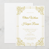 white luxury wedding invitation einladung (Vorne/Hinten)