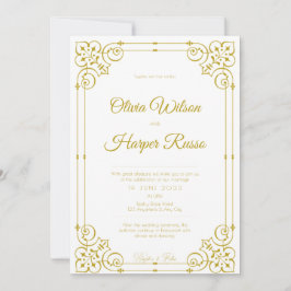 white luxury wedding invitation einladung