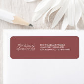 White Maaking Spirits Bright Holiday Address Label (Insitu)