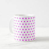 White Magenta Polka Dots Saubere einfache Minimal Kaffeetasse (Vorderseite Links)