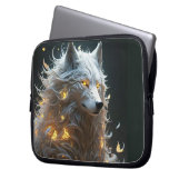 White Magical Wolf Laptopschutzhülle (Vorderseite Links)