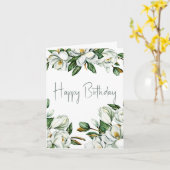 White Magnolia Birthday Karte (Gelbe Blume)