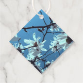 White Magnolia Bloom Blue Sky Geschenkanhänger (Rückseite)