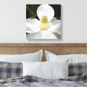 White Magnolia Blossom Fotografisch Botanisch Leinwanddruck (Insitu (Schlafzimmer))
