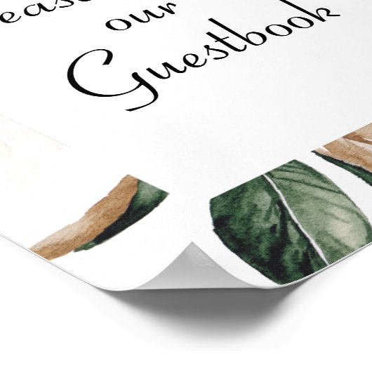 White Magnolia Blues Hochzeitsguestbook-Zeichen Poster (Ecke)