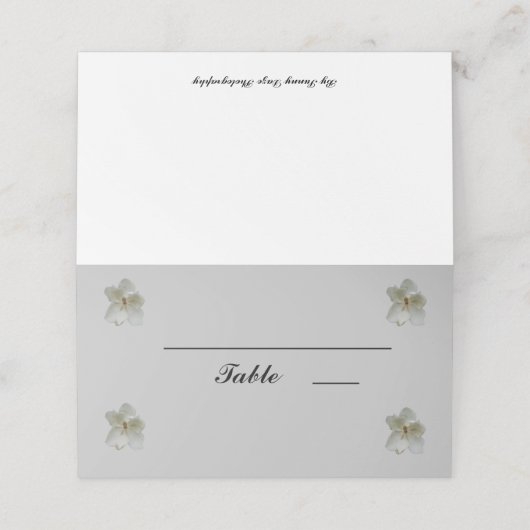 White Magnolia Blume gefaltete Platzkarte (Außenseite Aufgefaltet)
