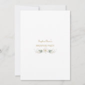 White Magnolia Blume Gold 50. Geburtstag Einladung (Rückseite)