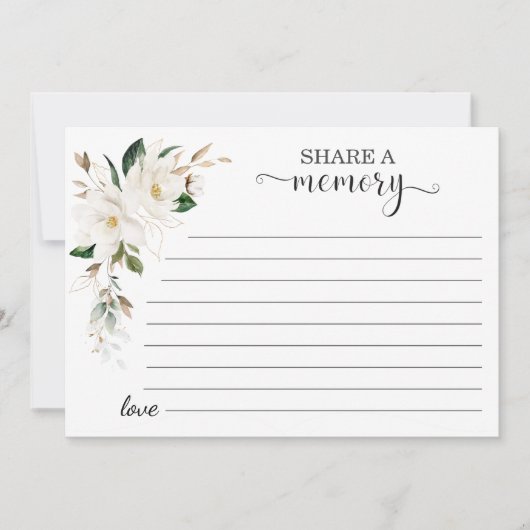 White Magnolia-Blume teilen einen Gedächtnisbesuch Ankündigung (Vorderseite)