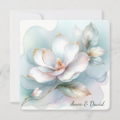 White Magnolia Blume Wedding Vow Renewal Einladung (Vorderseite)