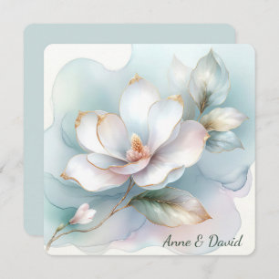 White Magnolia Blume Wedding Vow Renewal Einladung
