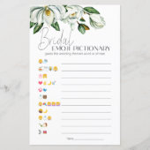 White Magnolia Brautparty Game Emoji Pictionary (Vorderseite)