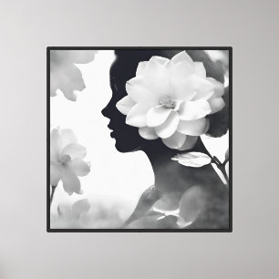 White Magnolia Dreams Modern Zen monochromatisch Leinwanddruck