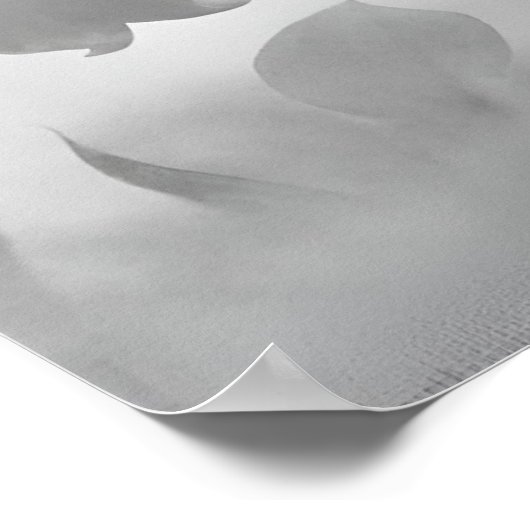 White Magnolia Dreamy Girl Modern Black & White Poster (Ecke)