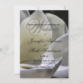 White Magnolia - Einladung zur Hochzeit - Schwarz (Vorderseite)