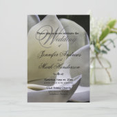 White Magnolia - Einladung zur Hochzeit - Schwarz (Stehend Vorderseite)