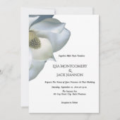 White Magnolia Elegant Black White Wedding  Einladung (Vorderseite)