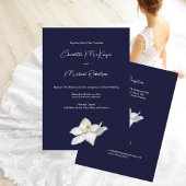 White Magnolia Elegante Floral auf Hochzeit der Ma Einladung