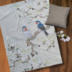 White Magnolia Fleecedecke