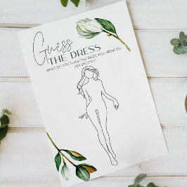 White Magnolia Floral Bridal Game Guess the Dress Flyer