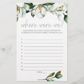 White Magnolia Floral Bridal Game, wo wir waren Flyer (Vorne)