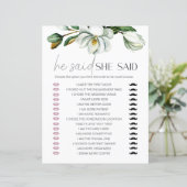 White Magnolia Floral Bridal Spiel sagte er (Stehend Vorderseite)