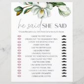 White Magnolia Floral Bridal Spiel sagte er (Vorderseite)