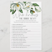 White Magnolia Floral Game, die die Braut kennt Flyer (Vorne)