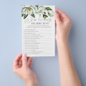 White Magnolia Floral Game, die die Braut kennt Flyer (Handgriff)