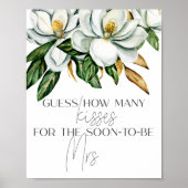 White Magnolia Floral Guess Wie viele Kisses Spiel Poster (Vorne)