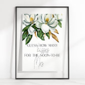 White Magnolia Floral Guess Wie viele Kisses Spiel Poster