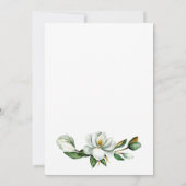 White Magnolia Floral Rustic Bridal Brunch Einladung (Rückseite)