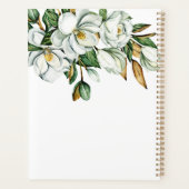 White Magnolia Floral Rustic Wedding Planner Planer (Rückseite)