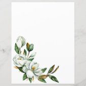 White Magnolia Floral Rustikales Brautparty Bingo (Rückseite)