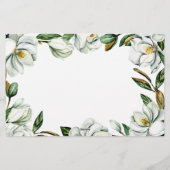 White Magnolia Floral Wedding Advice wünscht Briefpapier (Rückseite)