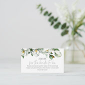 White Magnolia Floral Wedding Card Begleitkarte (Stehend Vorderseite)