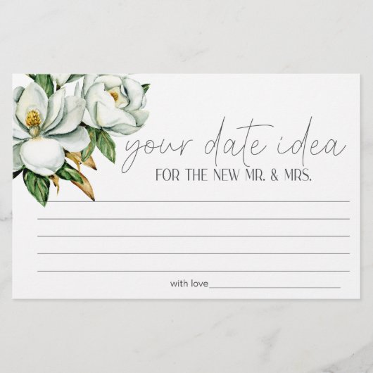 White Magnolia Floredatum Nightseeing Tour Spiel Briefpapier (Vorderseite)