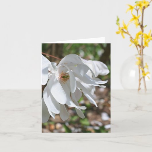 White Magnolia Flower Personalized Note Karte (Gelbe Blume)