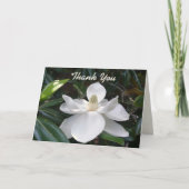 White Magnolia Fotografic Botanical Dankeskarte (Vorderseite)