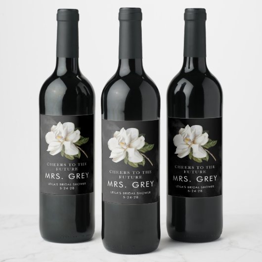 White Magnolia Future Frau Wine Labels Weinetikett (Flaschen)