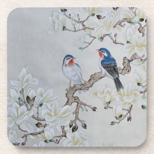 White Magnolia Getränkeuntersetzer (Vorderseite)