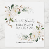 White Magnolia Goldene Hochzeit Weinetikett (Einzelnes Label)