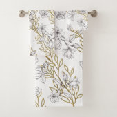 White Magnolia Goldweine Weiß Badhandtuch Set (Insitu)