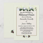 White Magnolia Greenery Hochzeitliches Probe-Dinne Einladung (Vorne/Hinten)