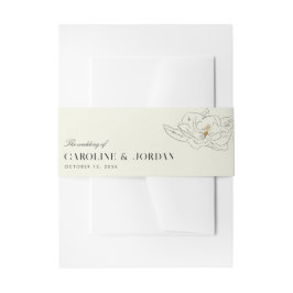 White Magnolia Illustration Moderne Minimale Hochz Einladungsbanderole