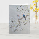 White Magnolia Karte (Gelbe Blume)