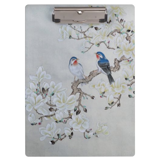 White Magnolia Klemmbrett (Vorderseite)