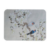 White Magnolia Magnet (Horizontal)
