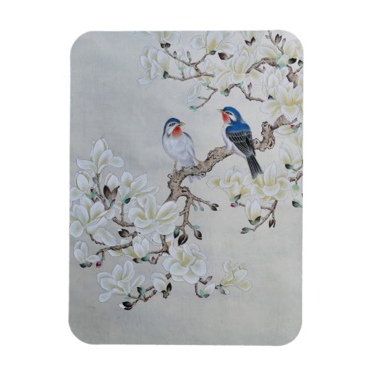 White Magnolia Magnet (Vertikal)