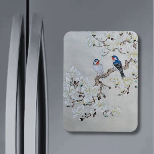 White Magnolia Magnet